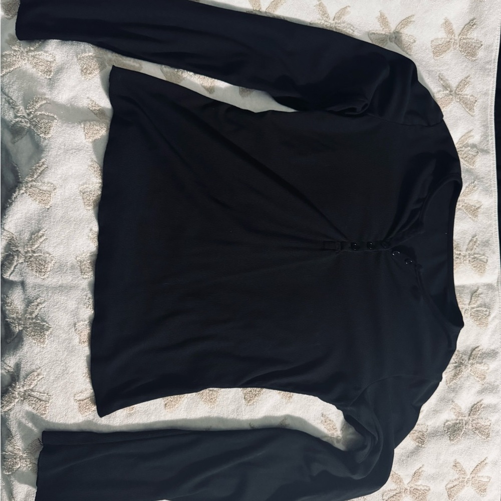 Chic Black Long Sleeve Women's Top